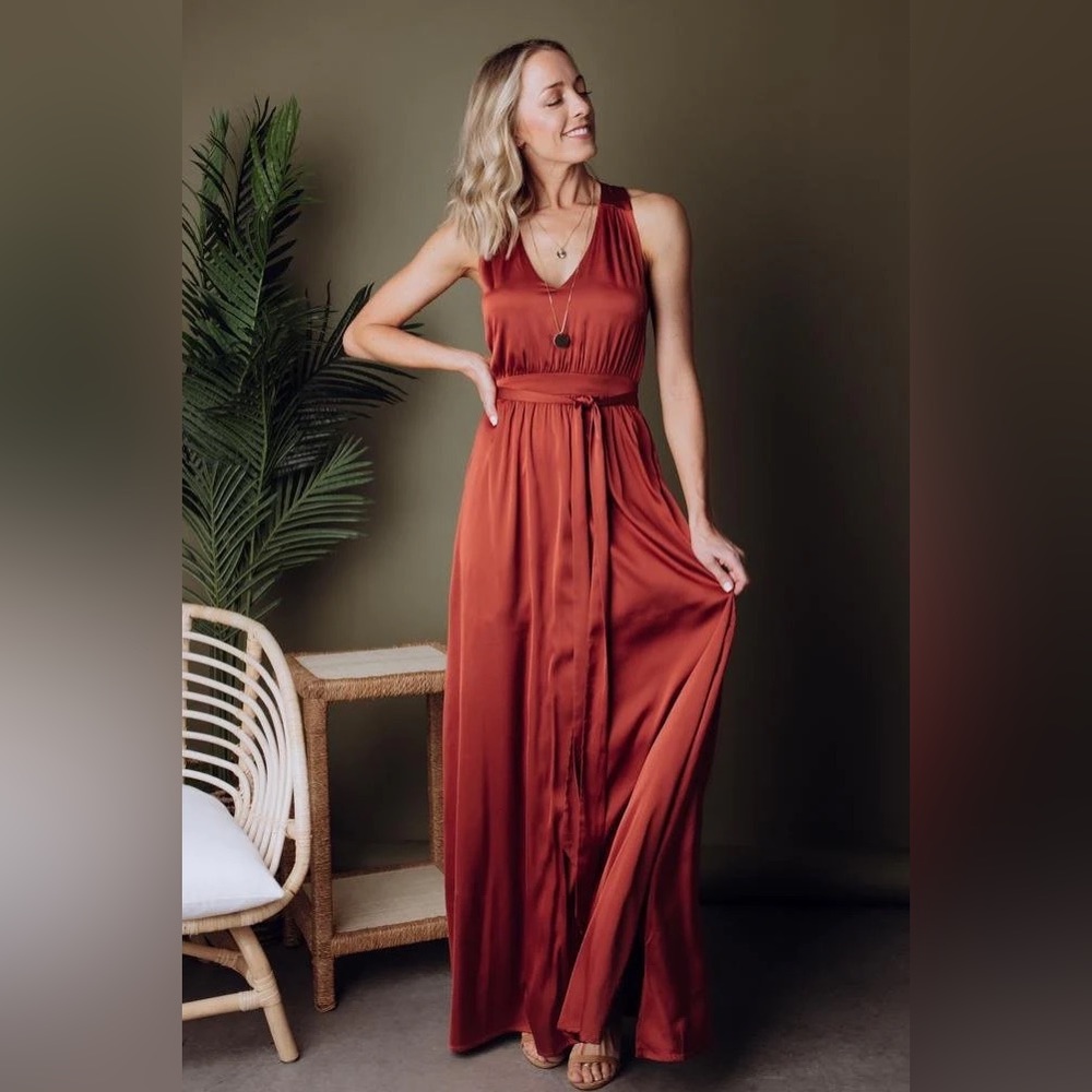 Baltic Born Roma Satin Maxi Dress Size Large